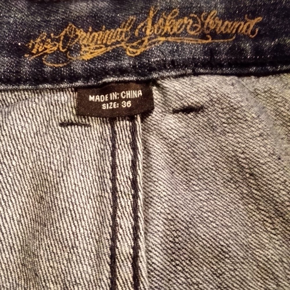 Joker Wide Leg Baggy Denim Blue Jeans Size 36×30 Dark Wash - Picture 10 of 10